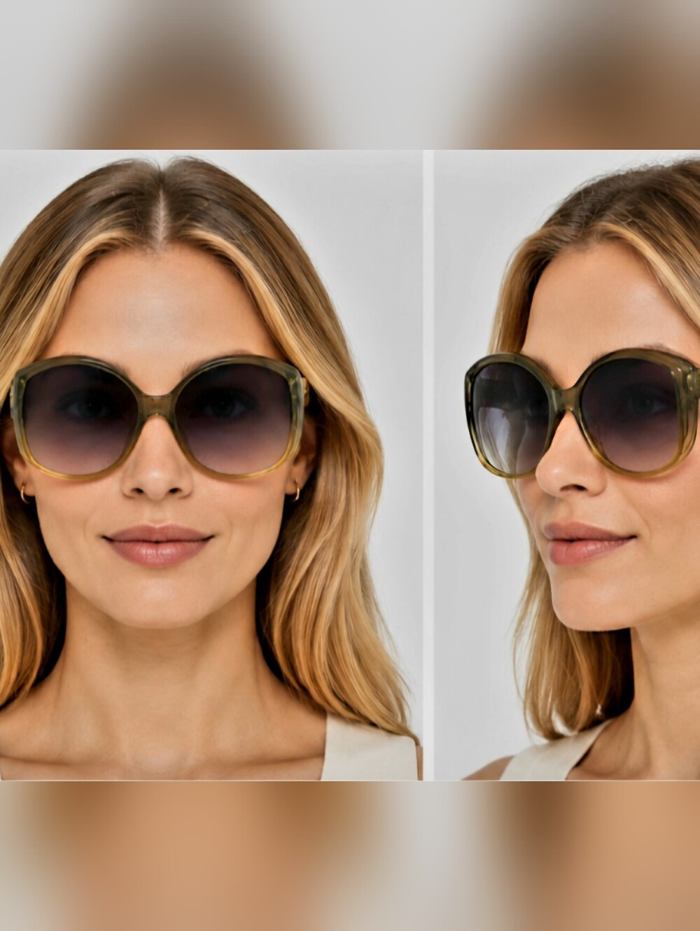 Christian Dior Optyl Olive Oversized Gradient Sunglasses